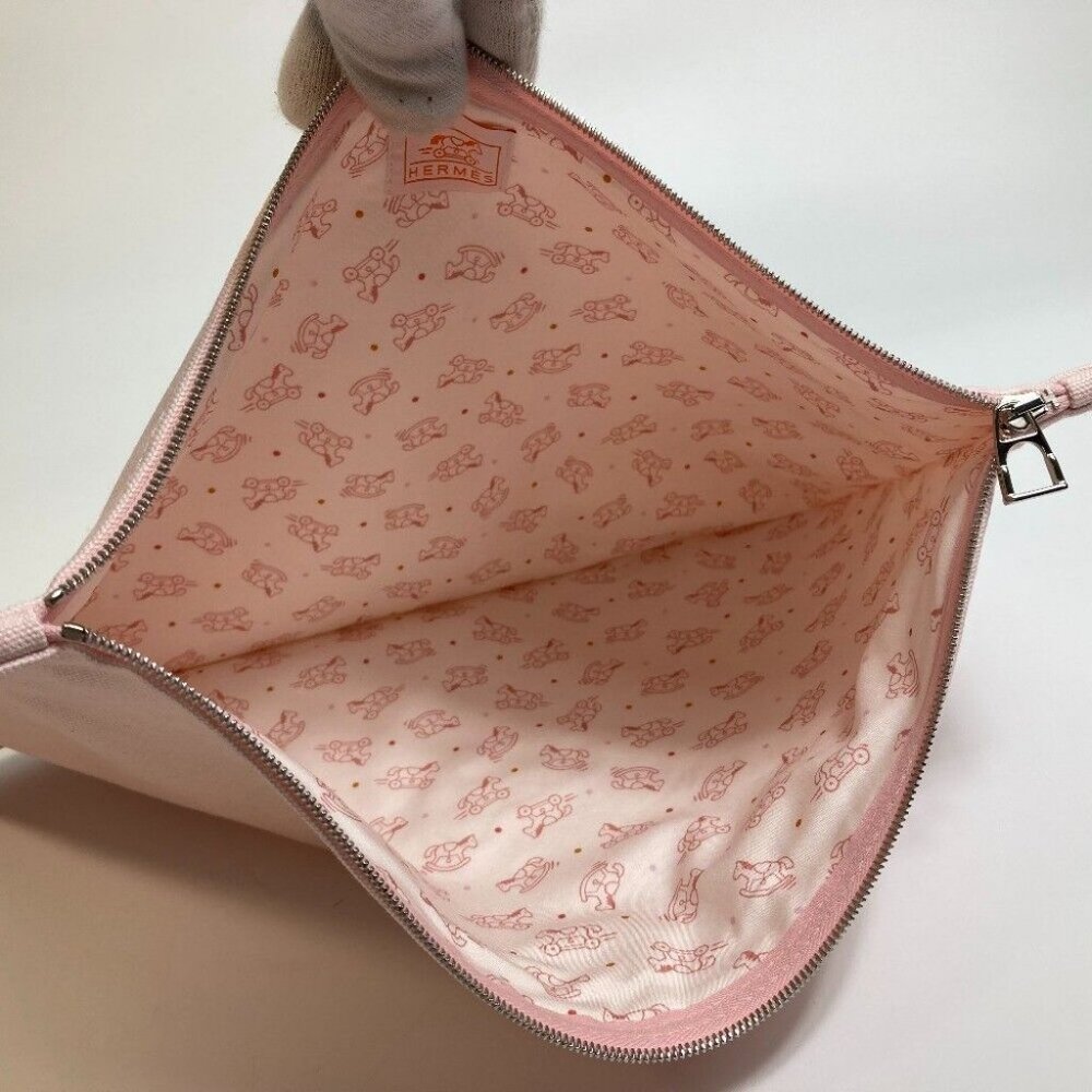 HERMES accessory case Adada Dot GM flat Pouch cotton pink - Picture 8 of 11